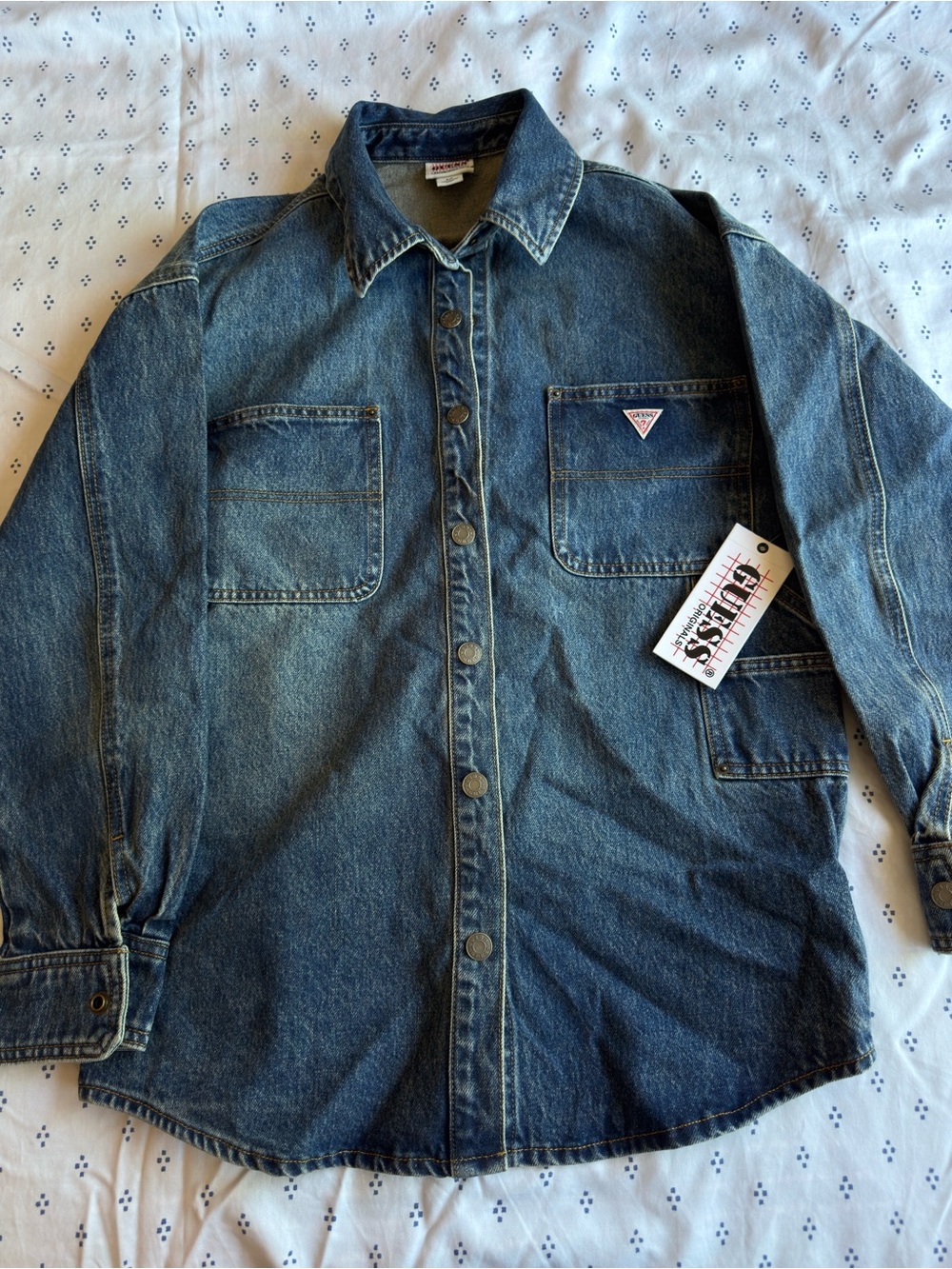 Guess Denim Button-Up Jacket in Blue